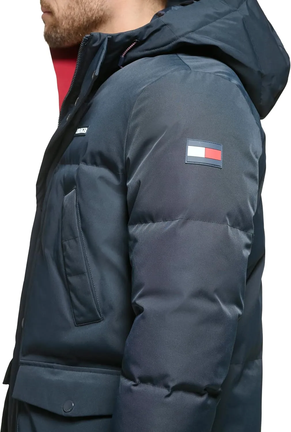 Tommy Hilfiger Men's Arctic Cloth Heavyweight Performance Parka Down Alternative Outerwear Coat