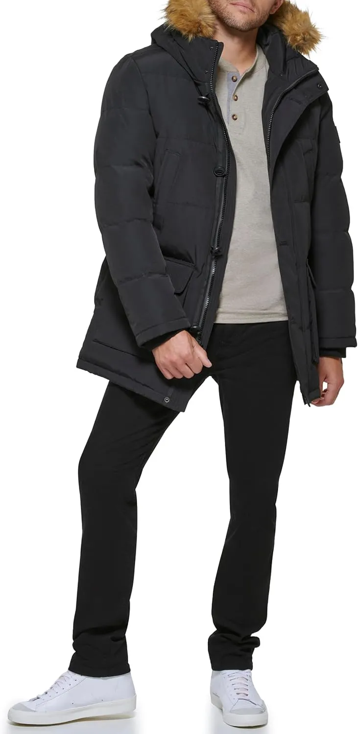 Tommy Hilfiger Men's Arctic Cloth Heavyweight Performance Parka Down Alternative Outerwear Coat
