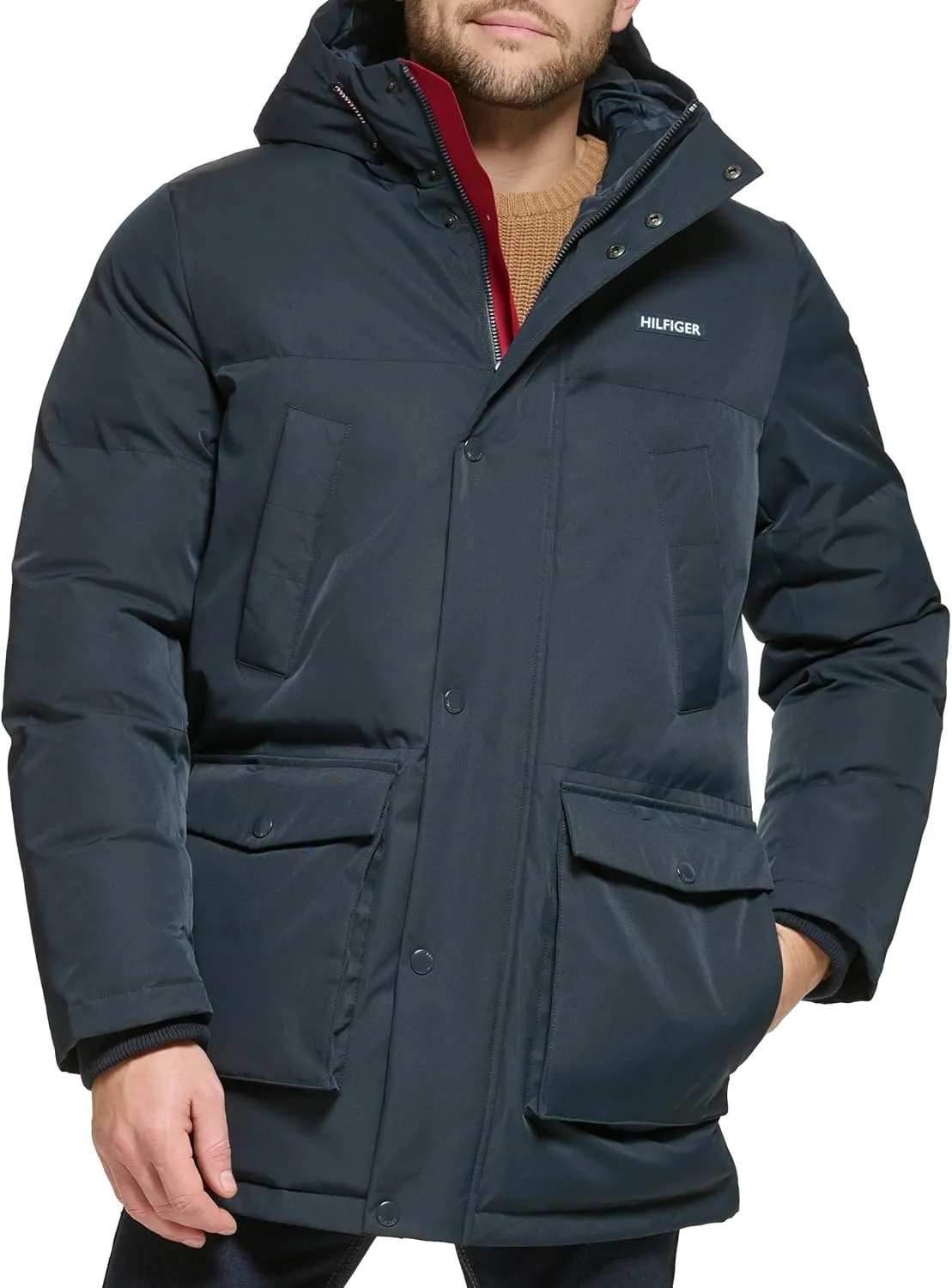 Tommy Hilfiger Men's Arctic Cloth Heavyweight Performance Parka Down Alternative Outerwear Coat