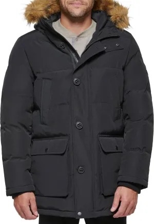 Tommy Hilfiger Men's Arctic Cloth Heavyweight Performance Parka Down Alternative Outerwear Coat