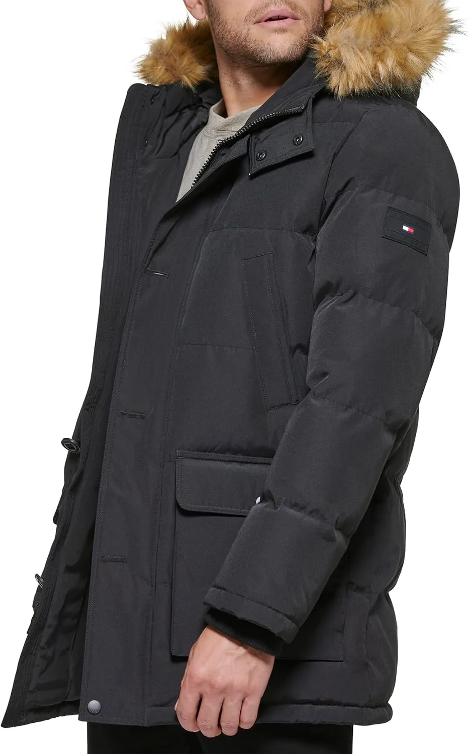 Tommy Hilfiger Men's Arctic Cloth Heavyweight Performance Parka Down Alternative Outerwear Coat