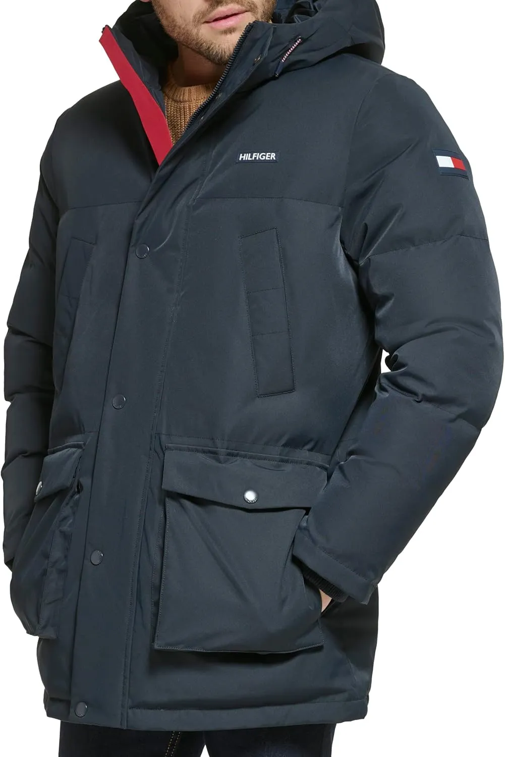Tommy Hilfiger Men's Arctic Cloth Heavyweight Performance Parka Down Alternative Outerwear Coat