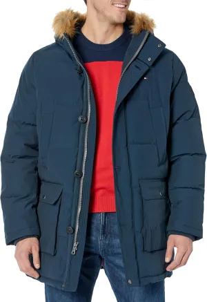 Tommy Hilfiger Men's Arctic Cloth Heavyweight Performance Parka Down Alternative Outerwear Coat