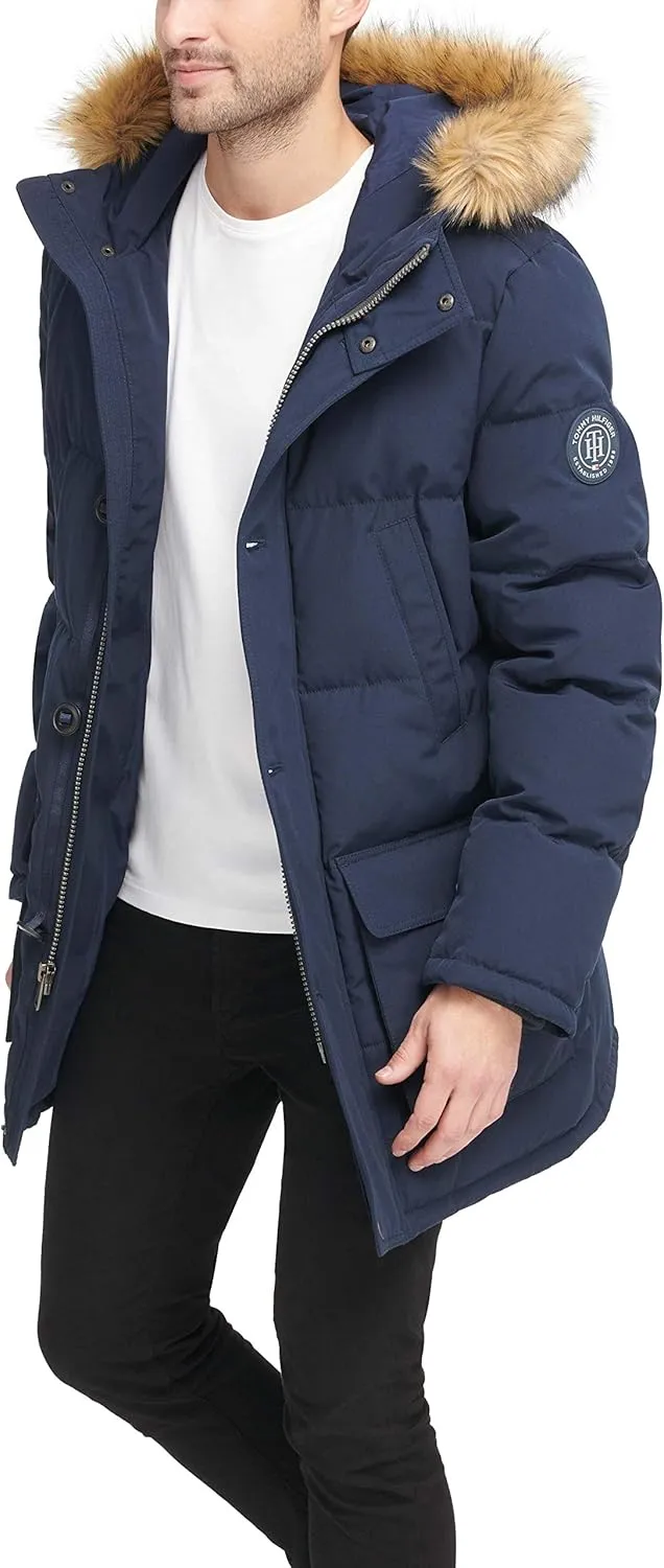 Tommy Hilfiger Men's Arctic Cloth Heavyweight Performance Parka Down Alternative Outerwear Coat