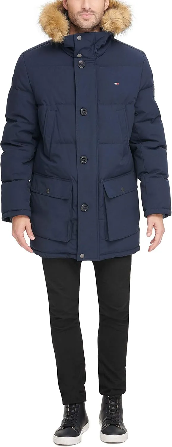 Tommy Hilfiger Men's Arctic Cloth Heavyweight Performance Parka Down Alternative Outerwear Coat