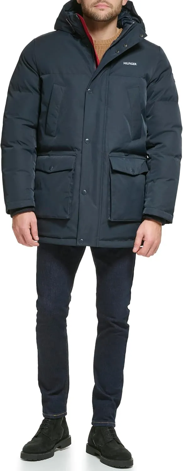 Tommy Hilfiger Men's Arctic Cloth Heavyweight Performance Parka Down Alternative Outerwear Coat