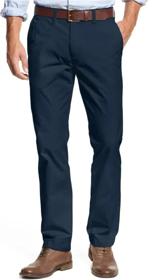Tommy Hilfiger Men's Big and Tall Classic Fit Stretch Chino Pants, Navy Blazer, 52X32