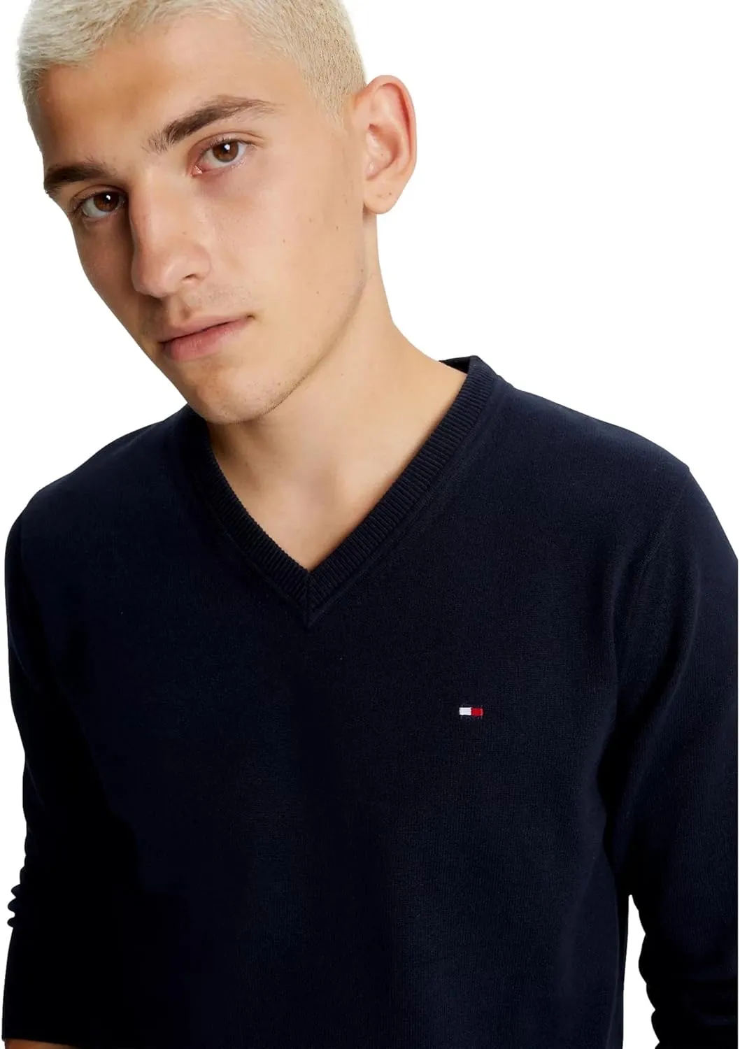 TOMMY HILFIGER Men's Iconic Cotton V-Neck Pullover Sweater 2025 Collection