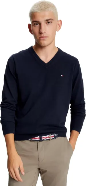 TOMMY HILFIGER Men's Iconic Cotton V-Neck Pullover Sweater 2025 Collection