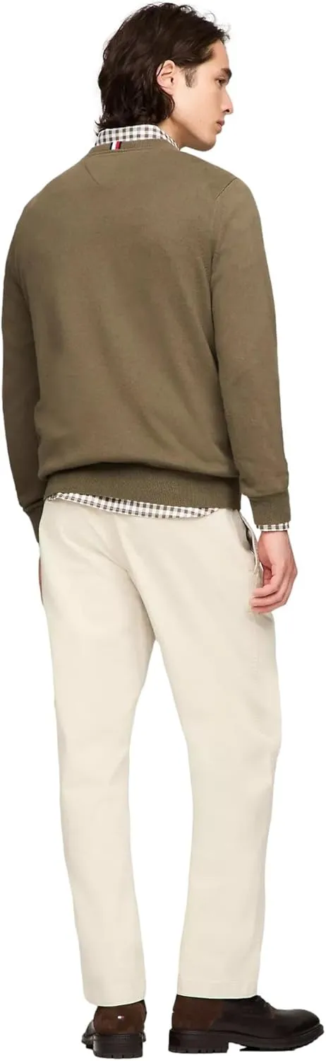 TOMMY HILFIGER Men's Iconic Cotton V-Neck Pullover Sweater 2025 Collection