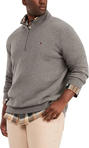 Tommy Hilfiger Men's Long Sleeve Cotton Quarter Zip Pullover Sweater