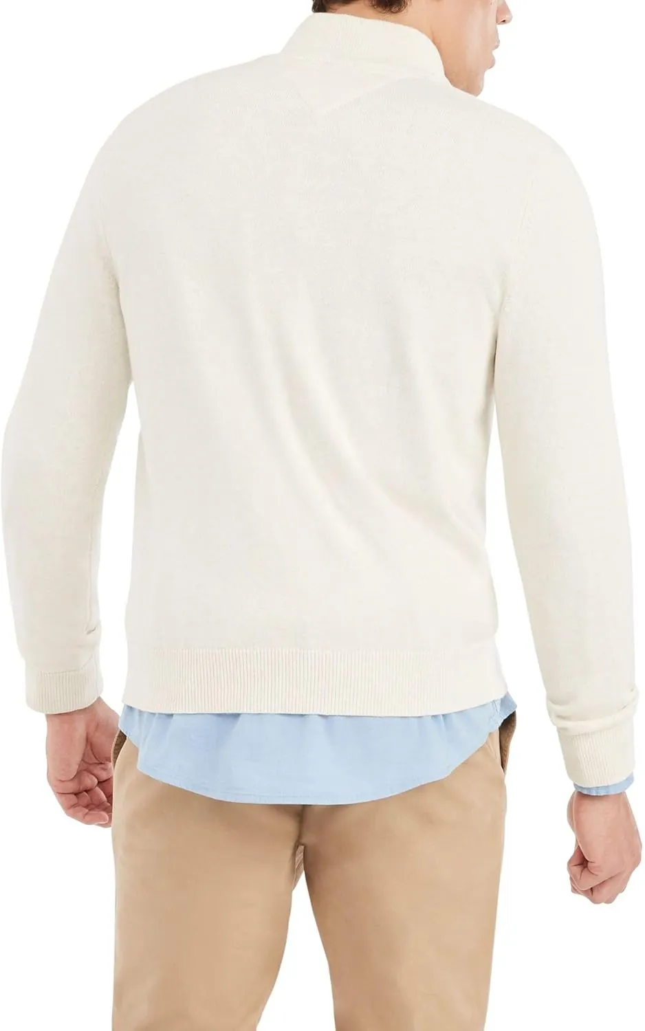 Tommy Hilfiger Men's Long Sleeve Cotton Quarter Zip Pullover Sweater