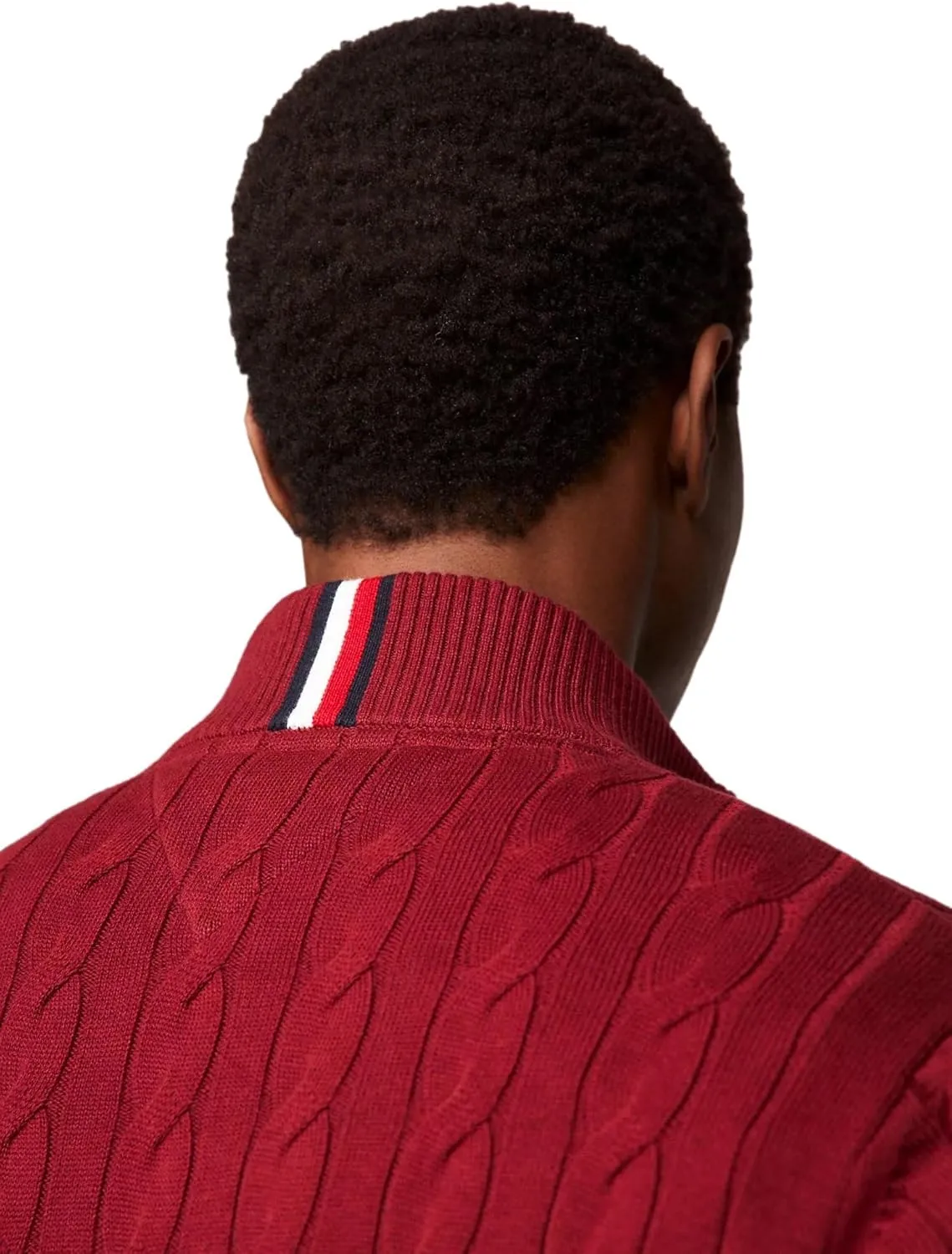 TOMMY HILFIGER Men's Signature Cable Kint Quarter Zip Pullover Sweater 2025 Collection