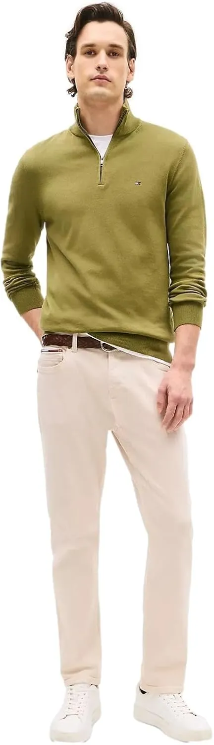 TOMMY HILFIGER Men's Signature Fleece Quarter Zip Pullover Sweater 2025 Collection