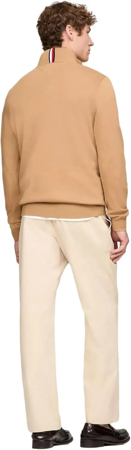 TOMMY HILFIGER Men's Signature Fleece Quarter Zip Pullover Sweater 2025 Collection