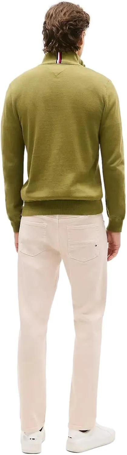 TOMMY HILFIGER Men's Signature Fleece Quarter Zip Pullover Sweater 2025 Collection