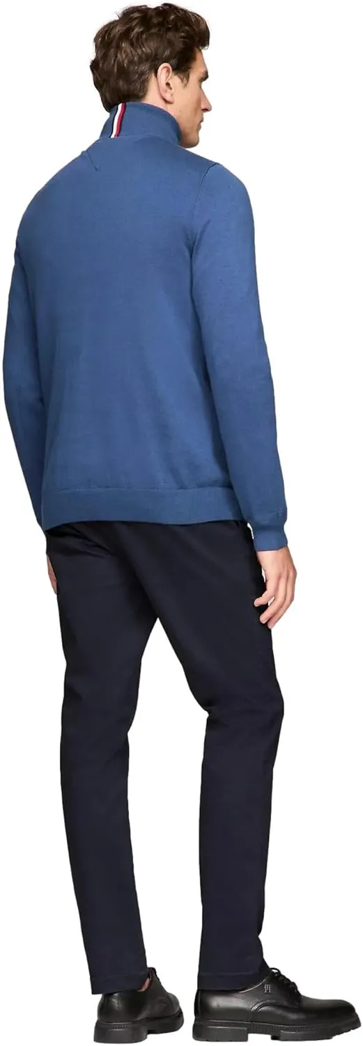 TOMMY HILFIGER Men's Signature Fleece Quarter Zip Pullover Sweater 2025 Collection