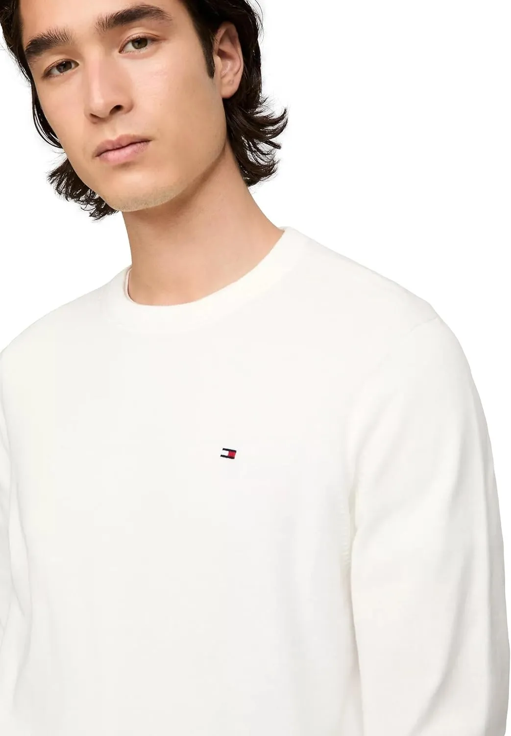 TOMMY HILFIGER Men's Signature Solid Crewneck Pullover Sweater 2025 Collection