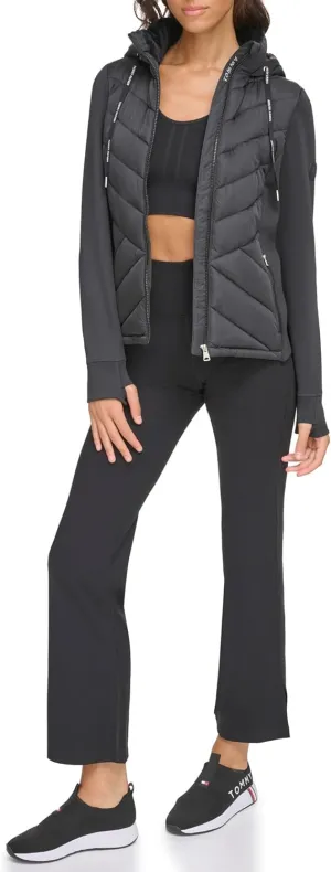 Tommy Hilfiger Women's Silicone Patch Hooded Hybrid Jacket