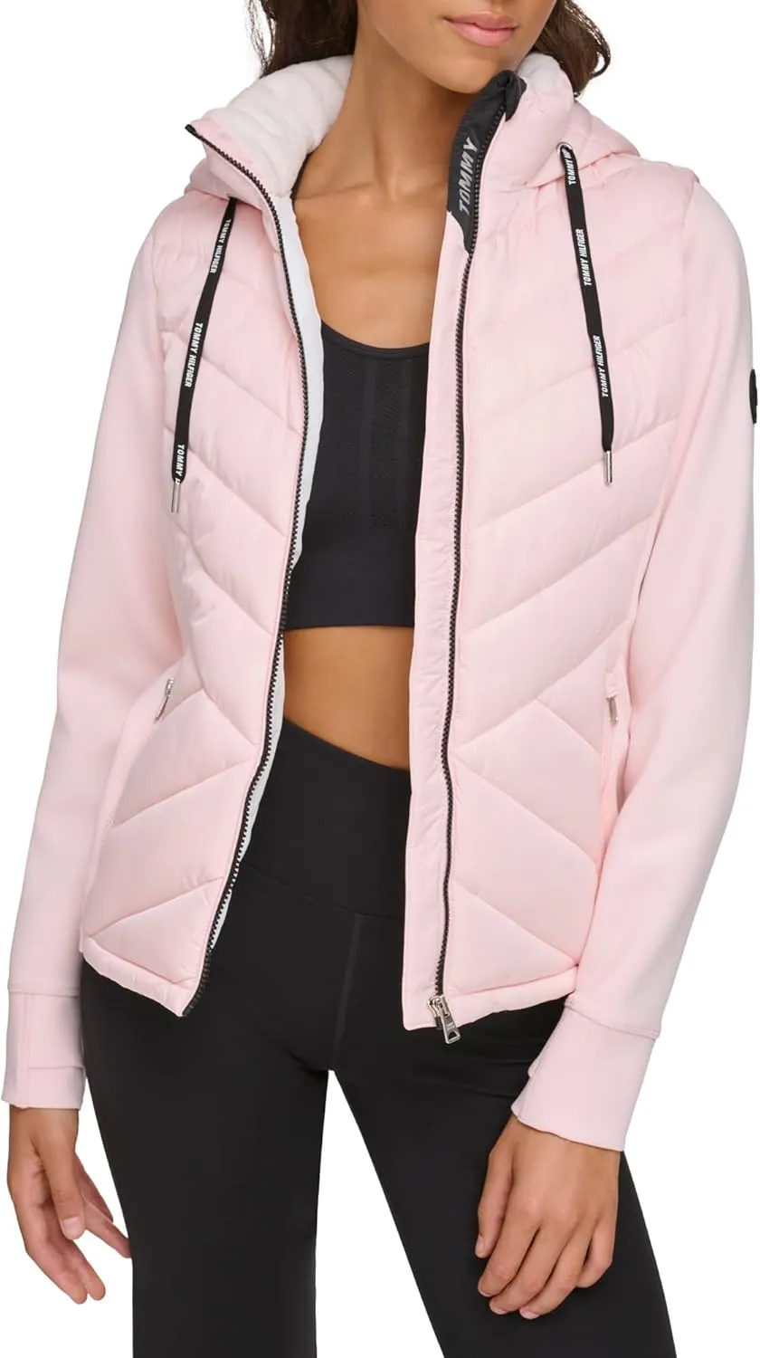Tommy Hilfiger Women's Silicone Patch Hooded Hybrid Jacket
