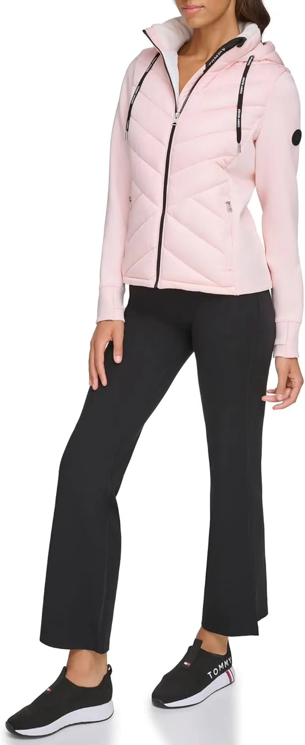 Tommy Hilfiger Women's Silicone Patch Hooded Hybrid Jacket