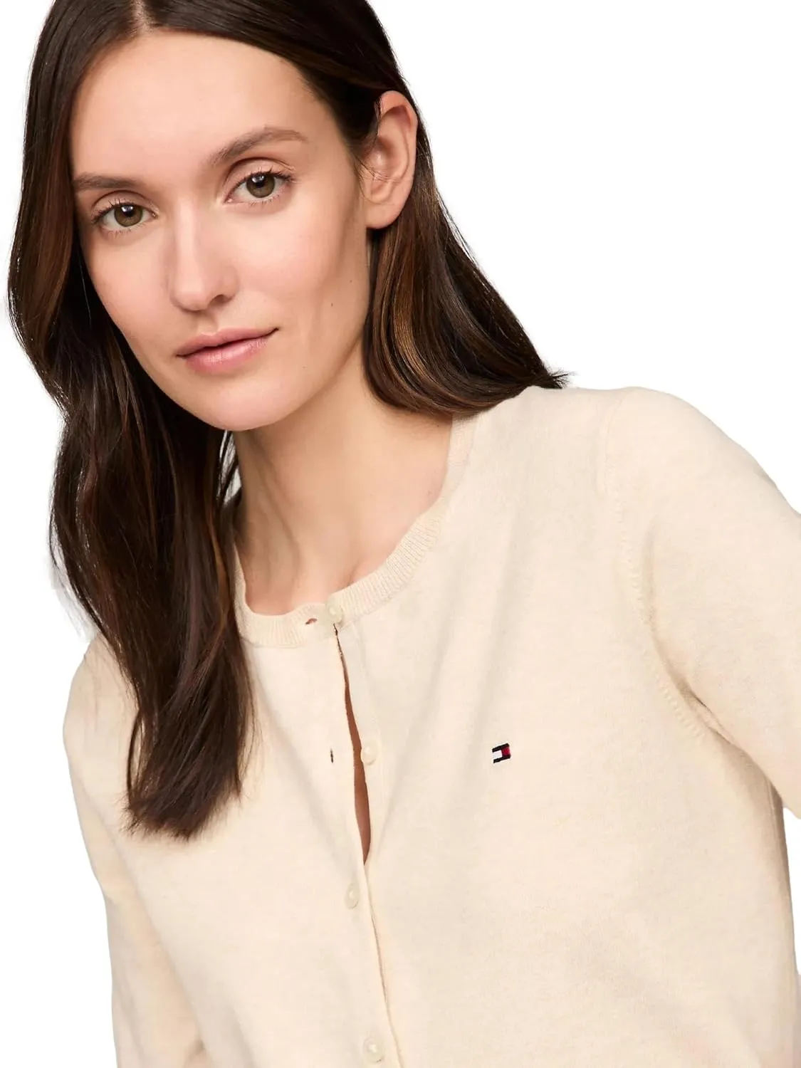 TOMMY HILFIGER Women's Solid Cardigan Sweater with Regular Buttons Collection 2025