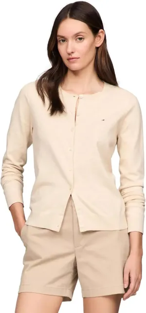 TOMMY HILFIGER Women's Solid Cardigan Sweater with Regular Buttons Collection 2025