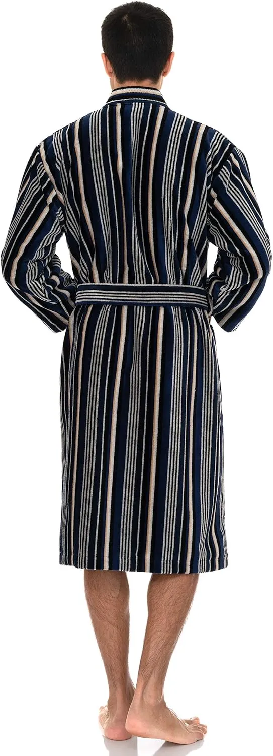 TowelSelections Men's Kimono Robe, Soft Cotton Luxury Bathrobe Made in Portugal