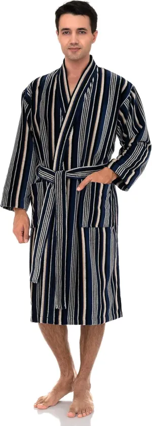 TowelSelections Men's Kimono Robe, Soft Cotton Luxury Bathrobe Made in Portugal
