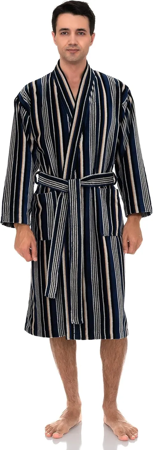 TowelSelections Men's Kimono Robe, Soft Cotton Luxury Bathrobe Made in Portugal
