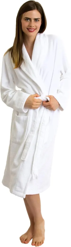 TowelSelections Womens Plush Bathrobe 100% Cotton Luxury Terry Shawl Bath Robe