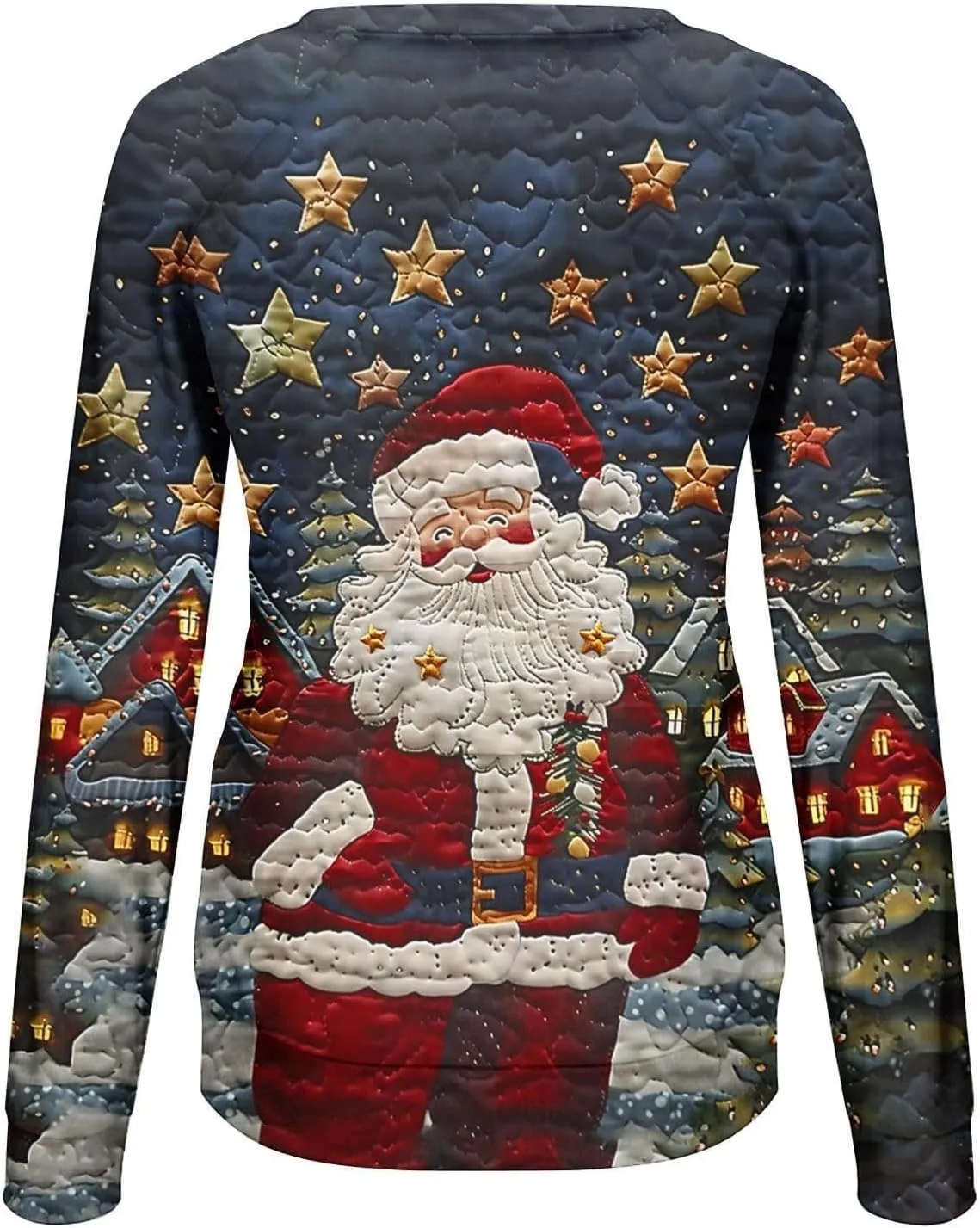 Ugly Christmas Sweater Women Sweatshirts 3D Digital Print Novelty Pullover Tops Funny Santa Xmas Tree Graphic Holiday Outfits