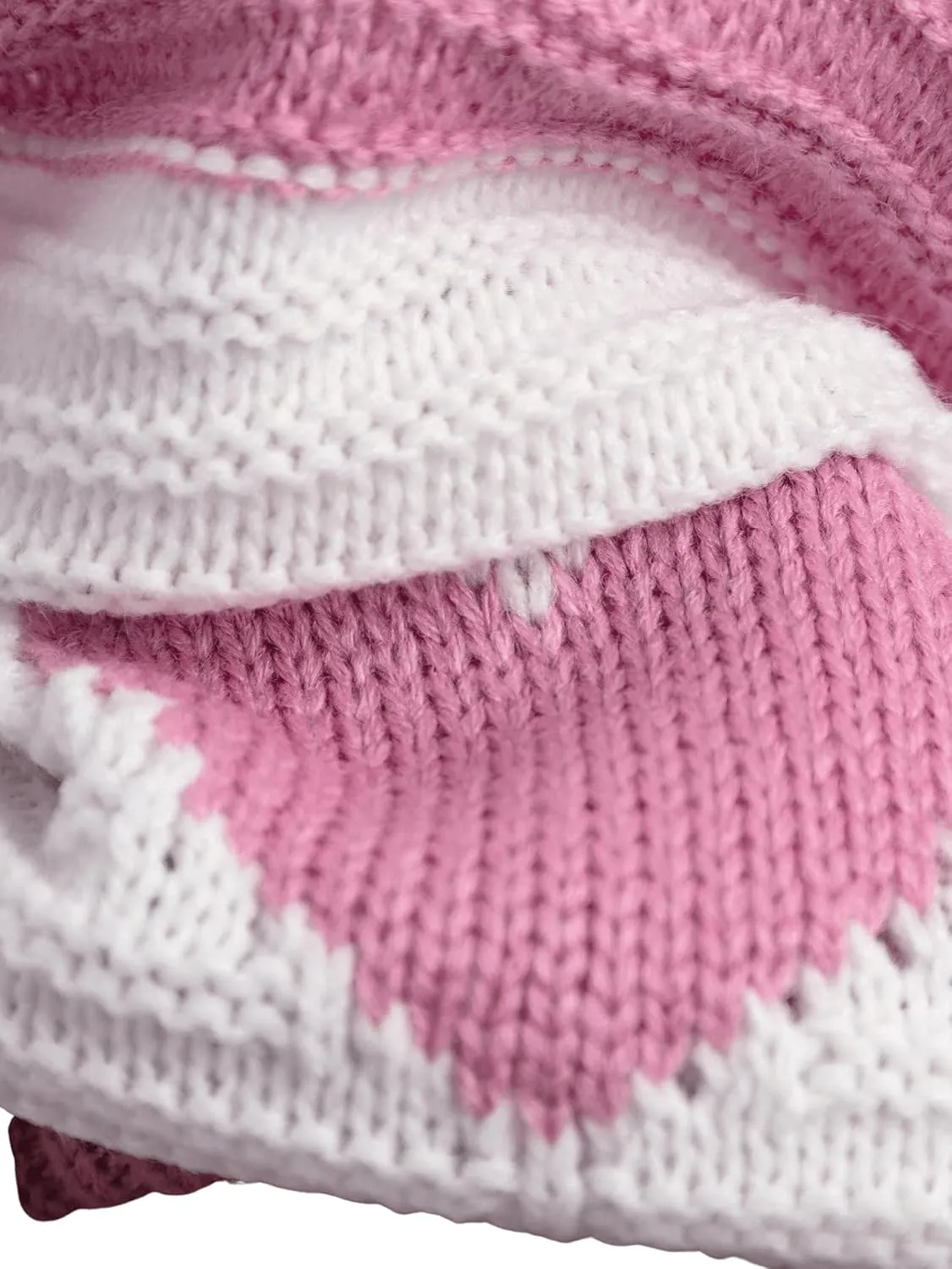 Verdusa Girl's Cute Heart Knitted Sweaters Open Front Long Sleeve Graphic Cardigan Sweater