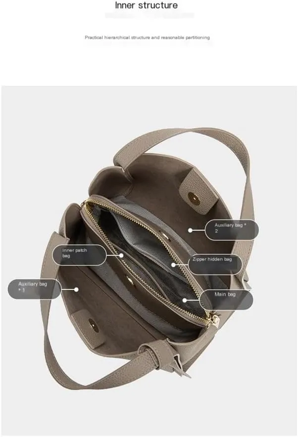 Versatile Large Capacity Portable Bucket Bag, Fashionable Vegetable Basket Bag, One Shoulder Crossbody Bag(Olive Green)