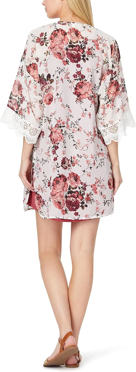 WallFlower Women's Sleeveless Swing Dress & Printed Kimono Set