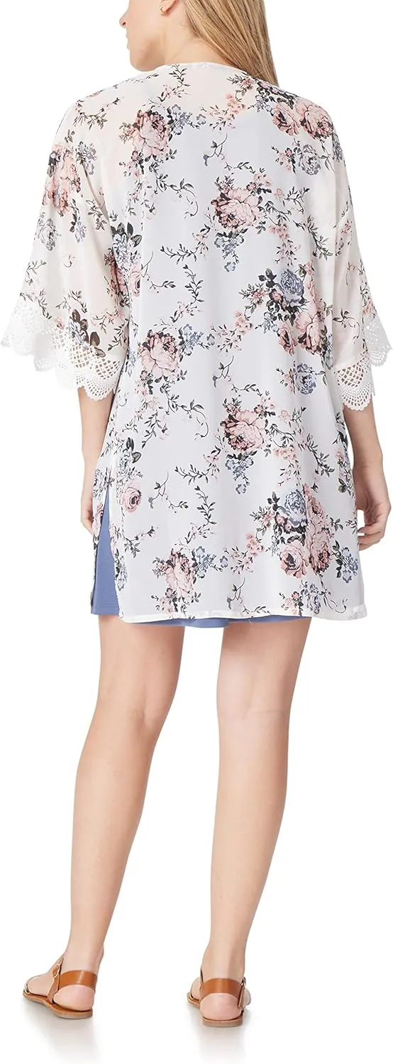 WallFlower Women's Sleeveless Swing Dress & Printed Kimono Set
