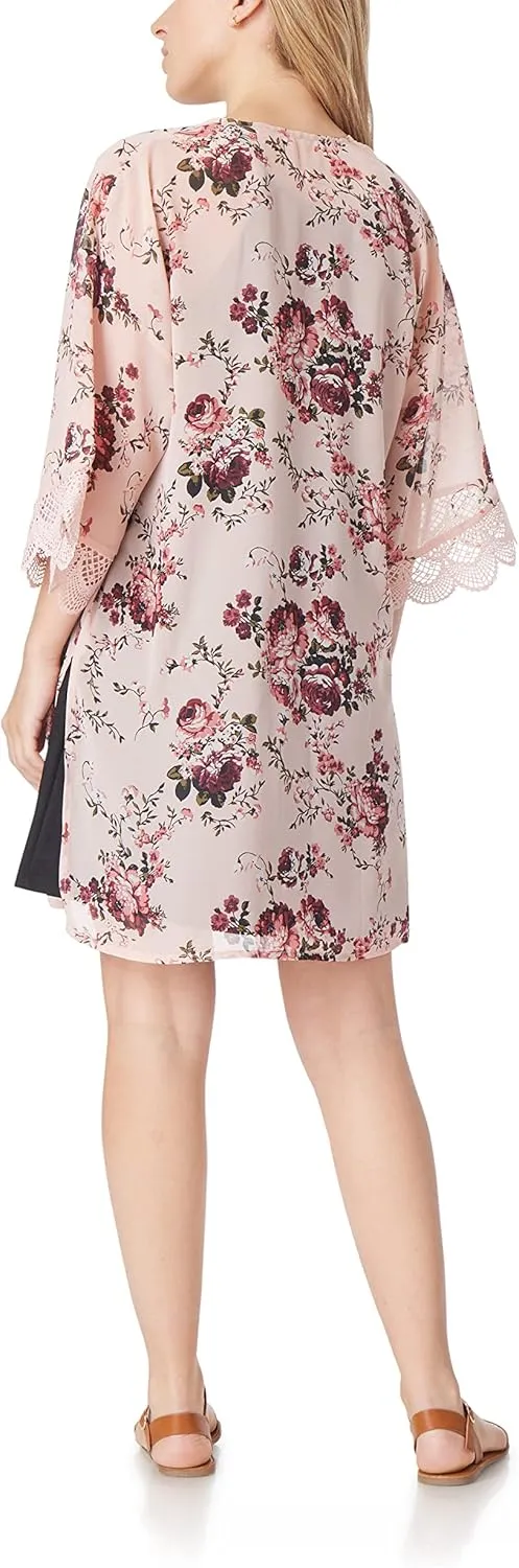 WallFlower Women's Sleeveless Swing Dress & Printed Kimono Set
