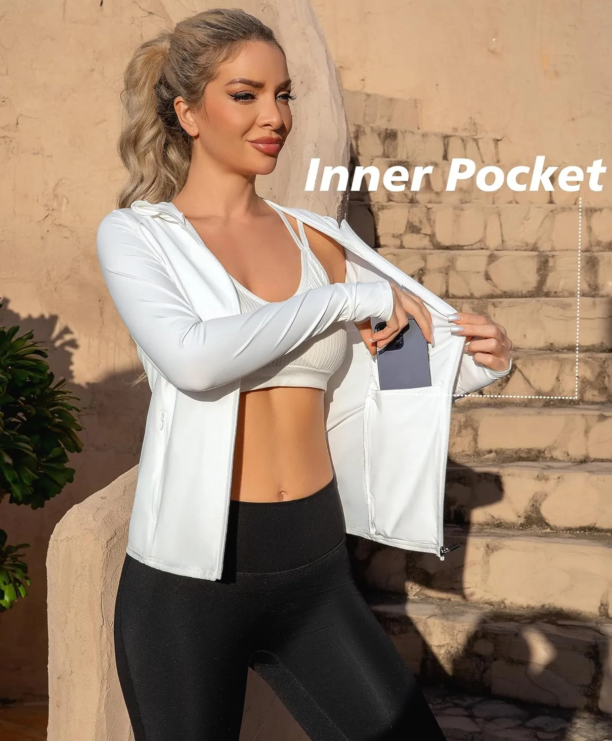 We1Fit Women's UPF 50  Lightweight Sun Protection Hoodie Jacket Long Sleeve Hiking Outdoor Shirts with Pockets