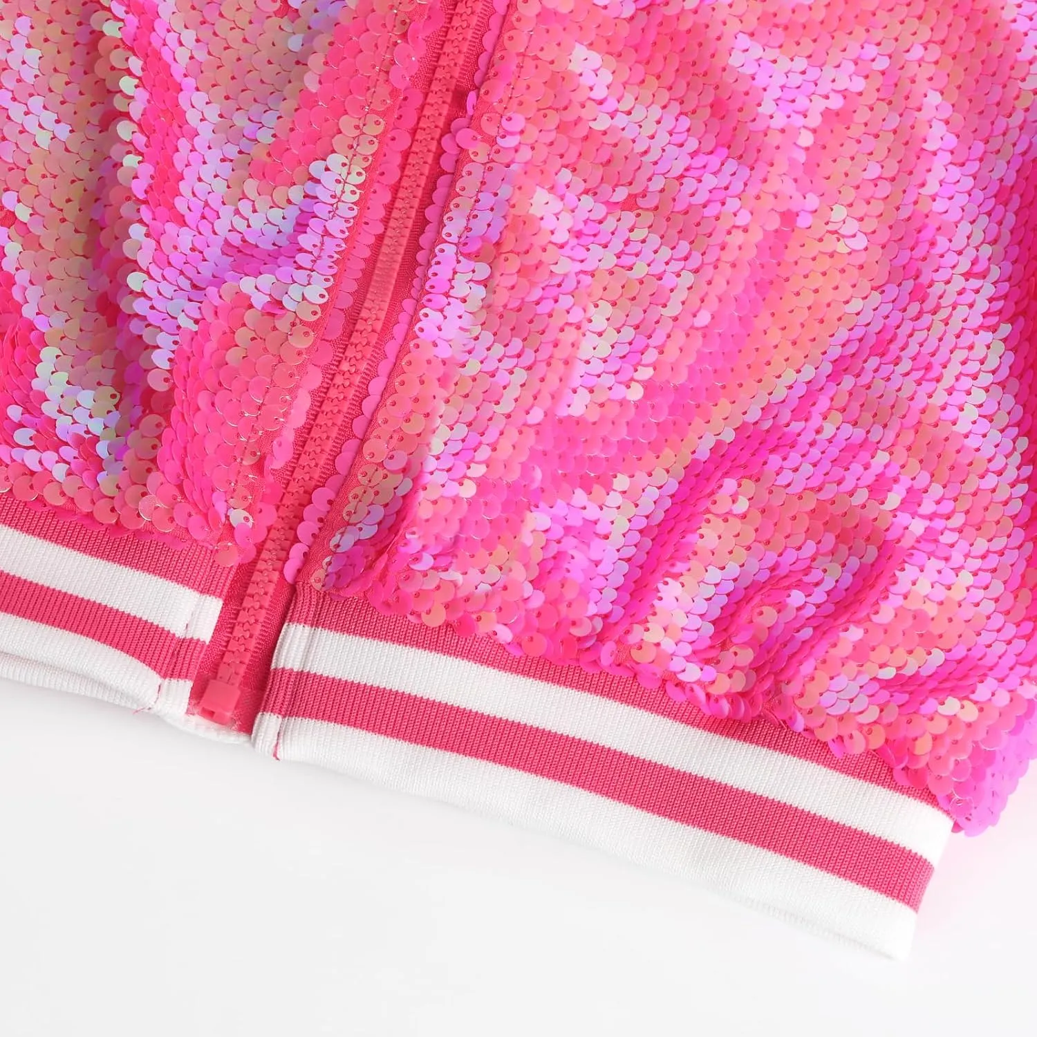WELAKEN Unicorn Sequin Jacket for Girls Kids Toddler Sparkle Zipper Bomber Jacket with Pockets