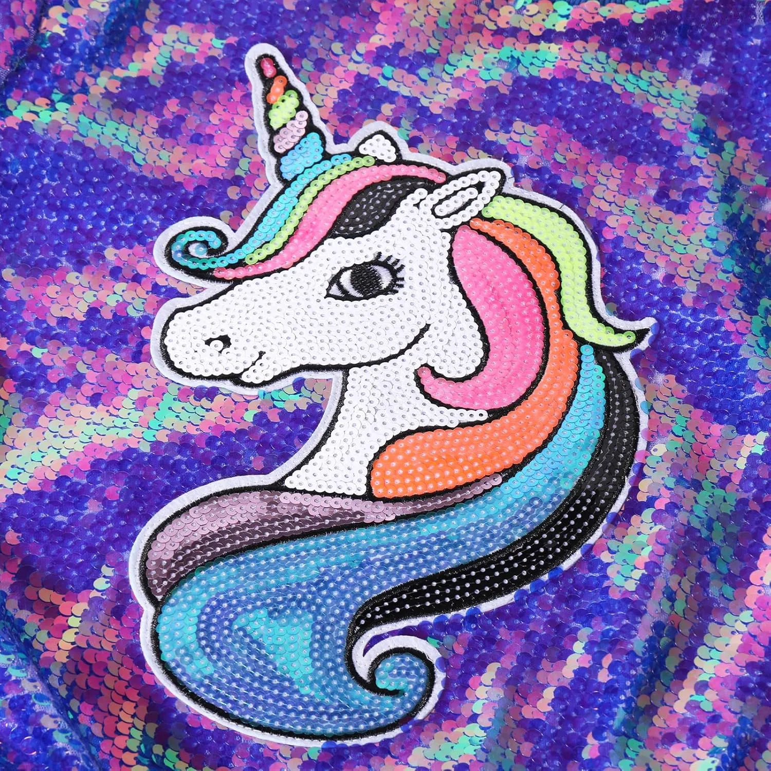 WELAKEN Unicorn Sequin Jacket for Girls Kids Toddler Sparkle Zipper Bomber Jacket with Pockets