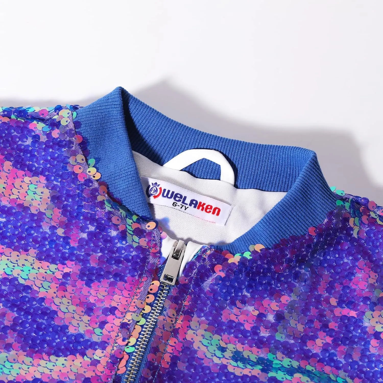 WELAKEN Unicorn Sequin Jacket for Girls Kids Toddler Sparkle Zipper Bomber Jacket with Pockets