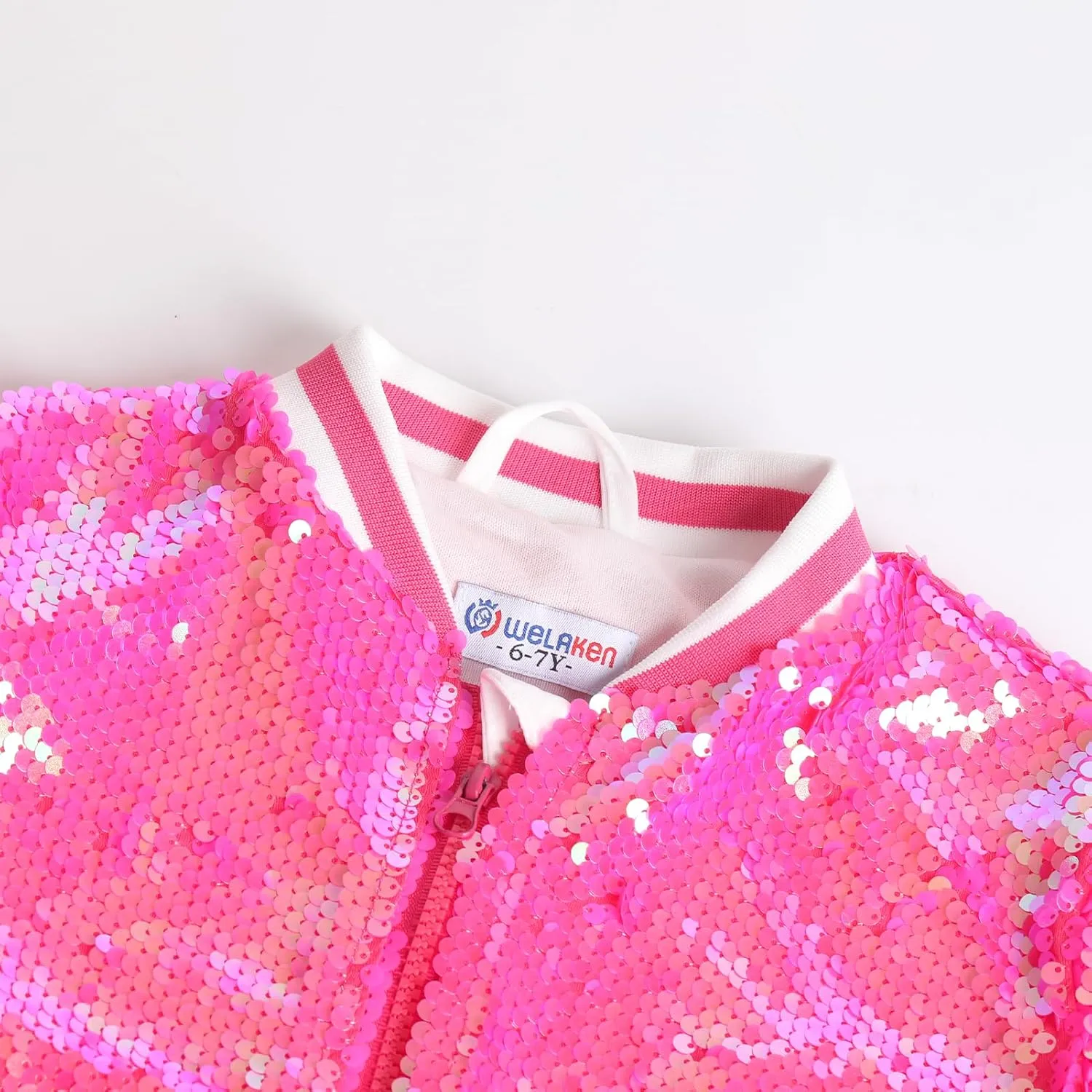 WELAKEN Unicorn Sequin Jacket for Girls Kids Toddler Sparkle Zipper Bomber Jacket with Pockets