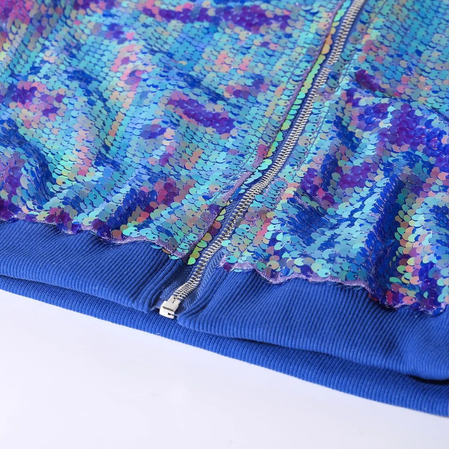 WELAKEN Unicorn Sequin Jacket for Girls Kids Toddler Sparkle Zipper Bomber Jacket with Pockets