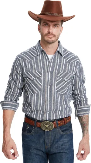 Westbro Flannel Shirt for Men Western Shirts for Men Pearl Snap Cowboy Plaid Vintage Lightweight Mens Flannel Shirt