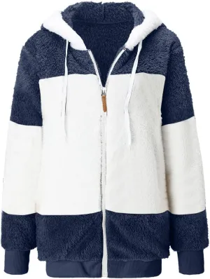 Winter Jackets For Women Zip Up Sherpa-Lined Long Sleeve Fall Jackets For Women 2024 Fleece Jacket Women Zip Up Hoodie Women