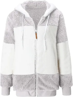 Winter Jackets For Women Zip Up Sherpa-Lined Long Sleeve Fall Jackets For Women 2024 Fleece Jacket Women Zip Up Hoodie Women