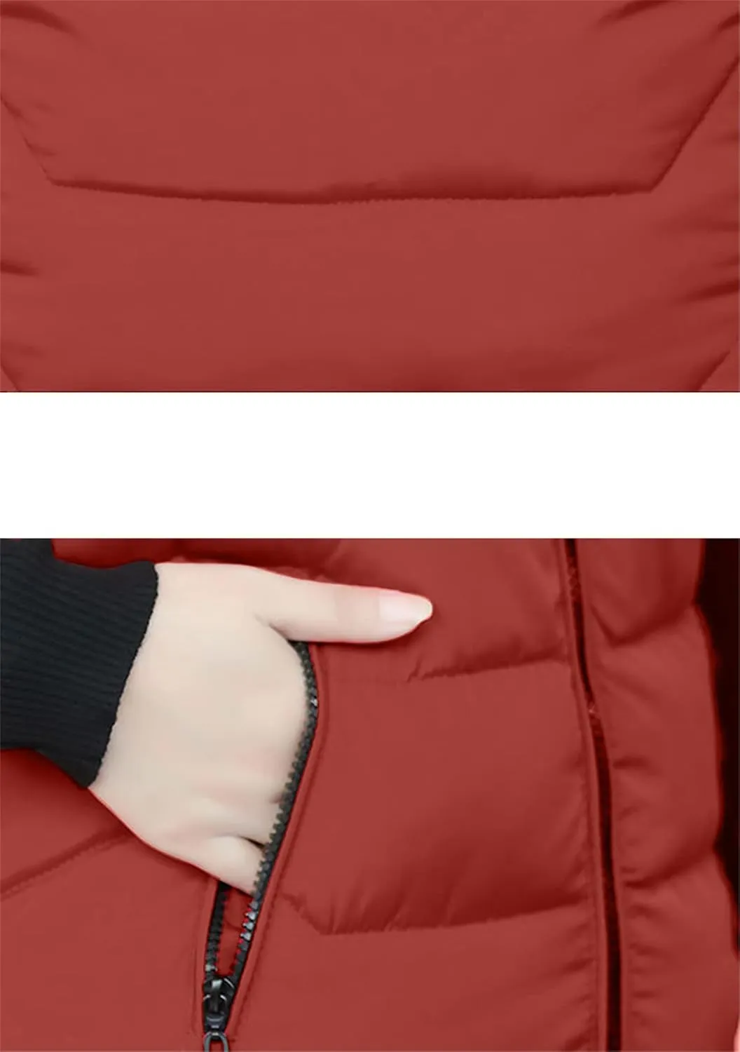 WIWIQS Women's Sleeveless Zipper Midi Vest Winter Hooded Lightweight Coat Outerwear