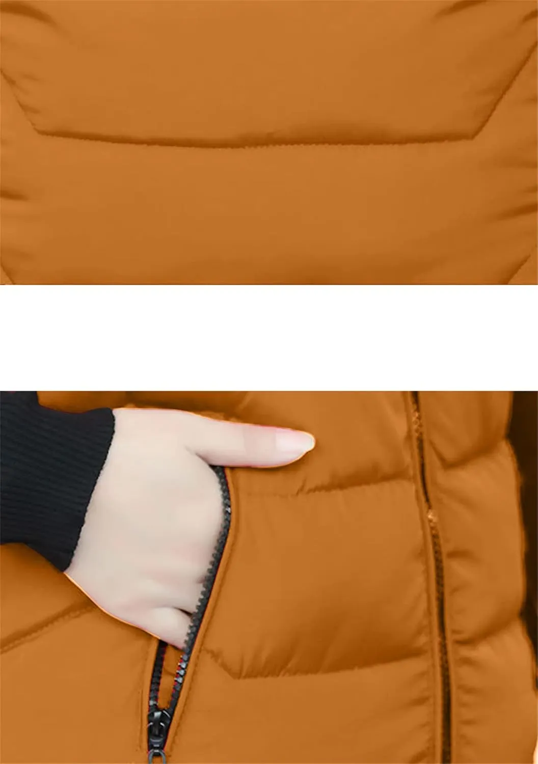 WIWIQS Women's Sleeveless Zipper Midi Vest Winter Hooded Lightweight Coat Outerwear