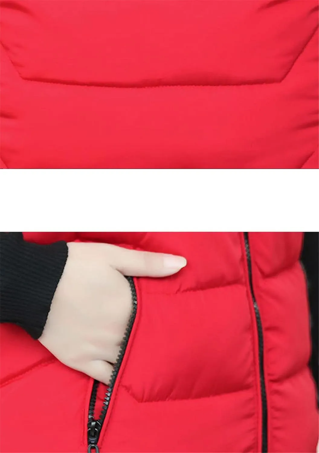 WIWIQS Women's Sleeveless Zipper Midi Vest Winter Hooded Lightweight Coat Outerwear