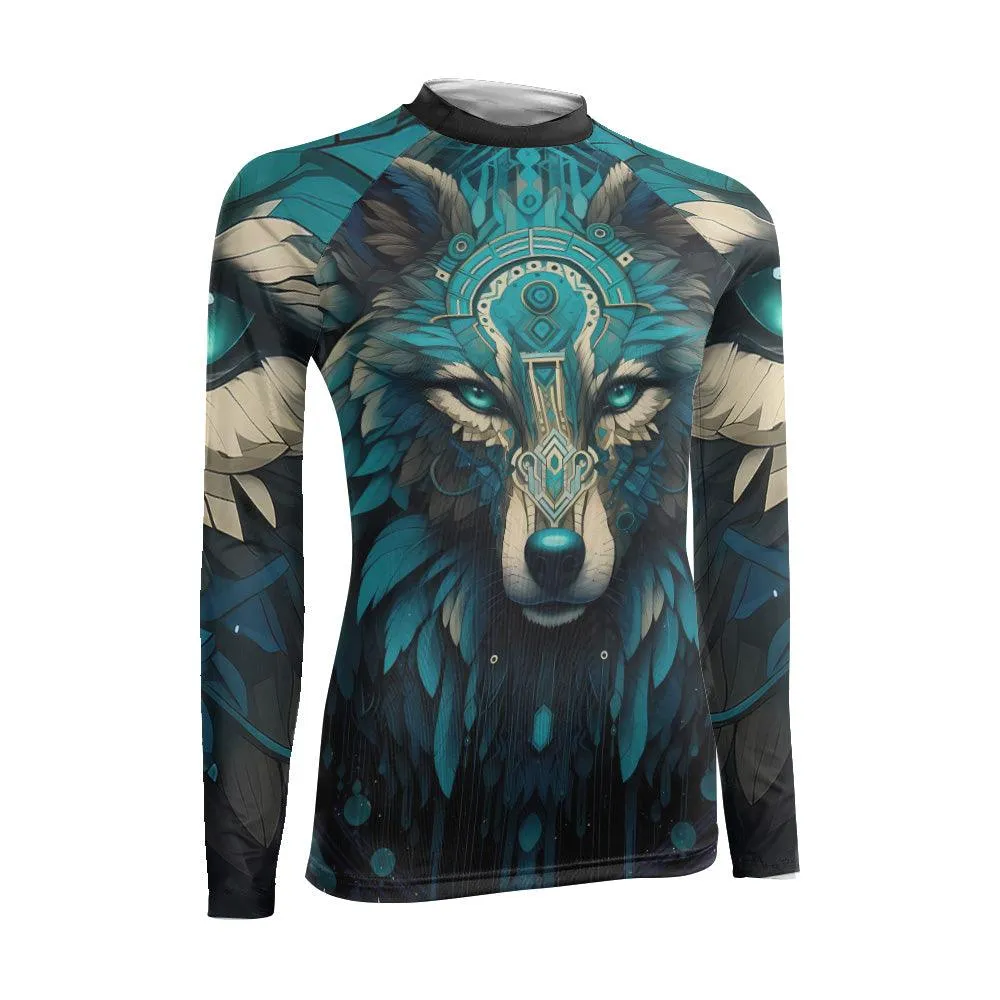 Wolf Tribal Women's Long Sleeve Rash Guard